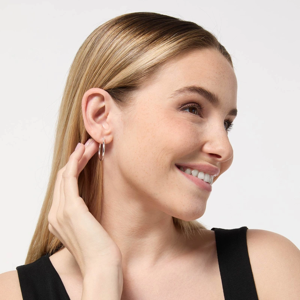 Örhängen i äkta silver - släta hoops 25 mm