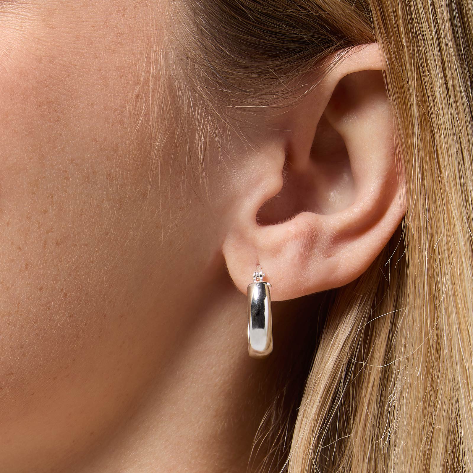 Örhängen i äkta silver, hoops - 15x17 mm