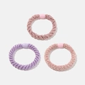 3-pack Flätade Hårsnoddar - Rosa