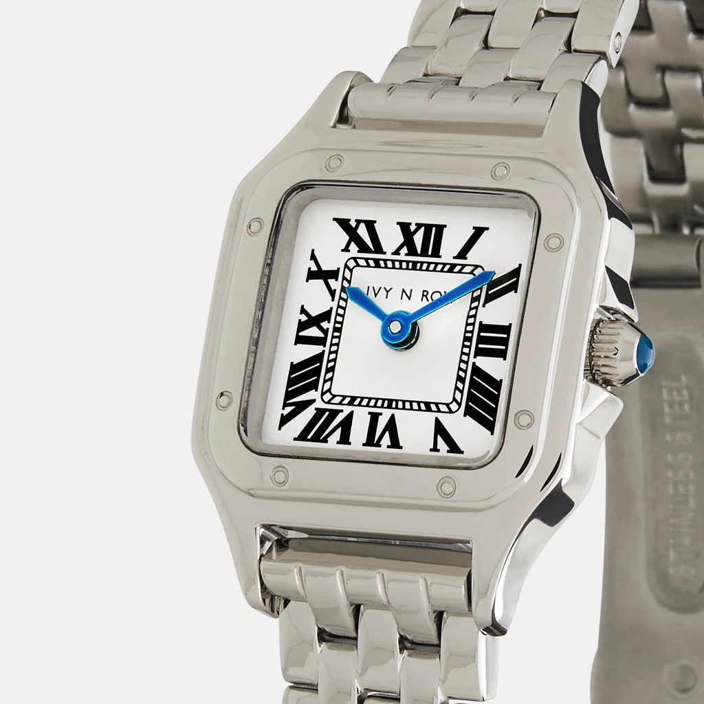 Ivy n Rox Classy klockset - kvadratisk, silver, 24x24mm