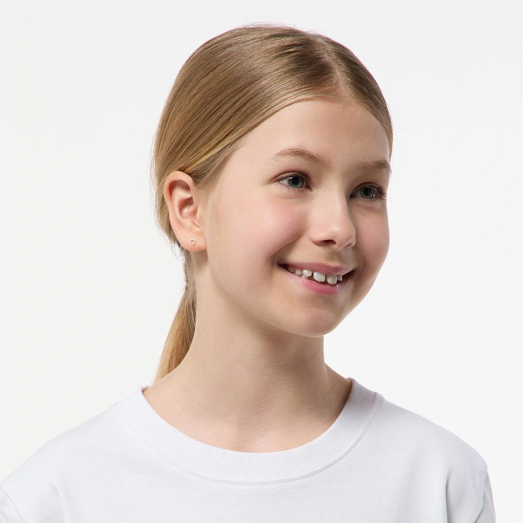 Silverörhängen för barn - hjärtan