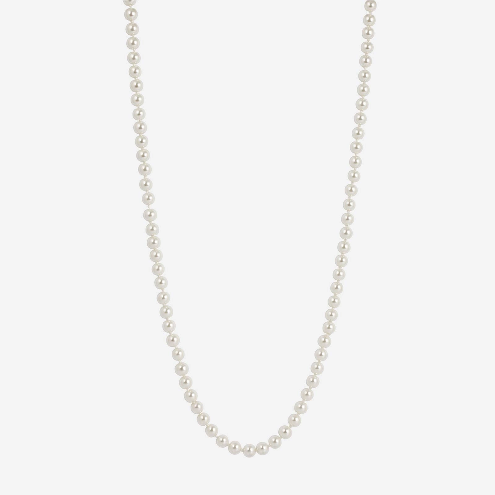 Pärlhalsband - vita pärlor, 120 cm.