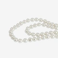 Pärlhalsband - vita pärlor, 120 cm.