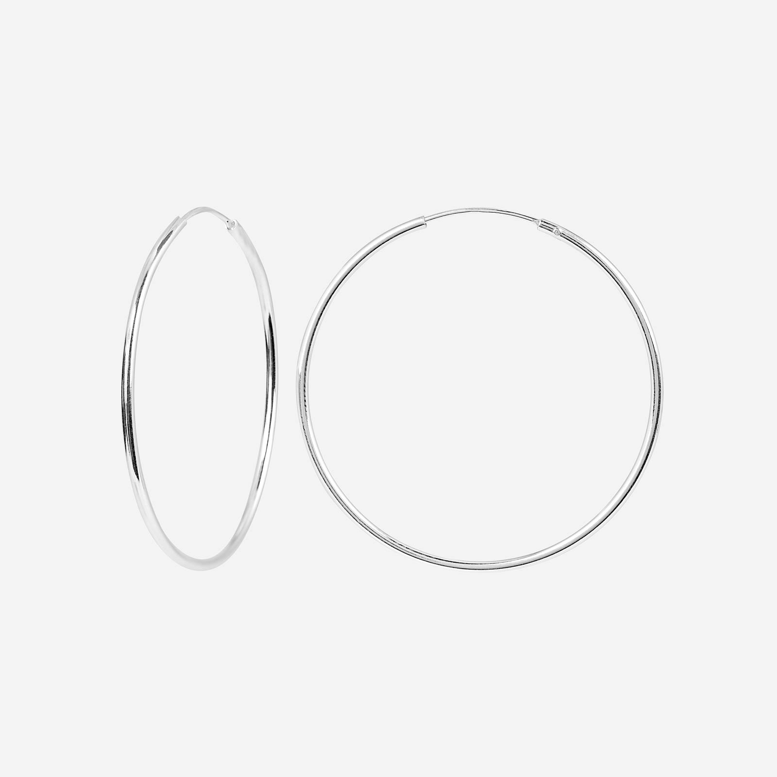 Örhängen i äkta silver - hoops 35 mm