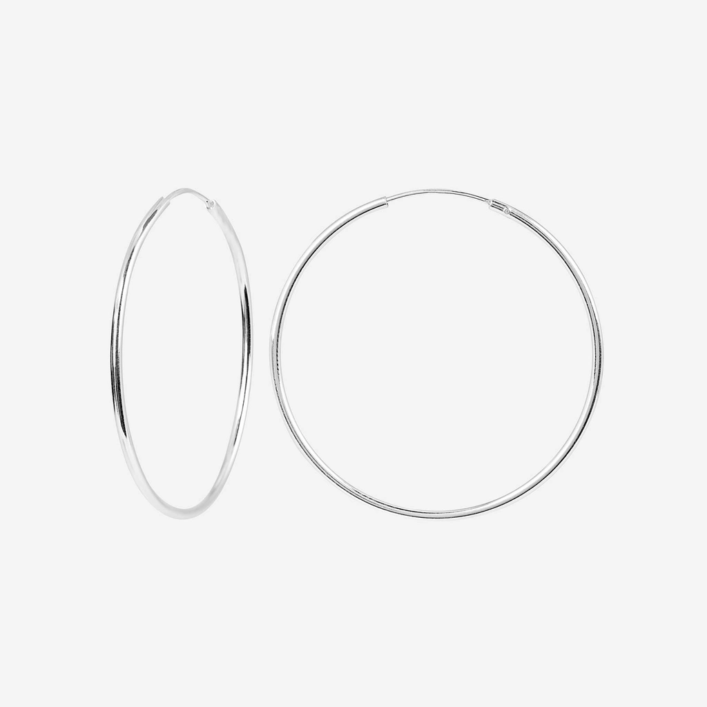 Örhängen i äkta silver - hoops 35 mm