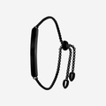 Svart armband stål - slät bricka