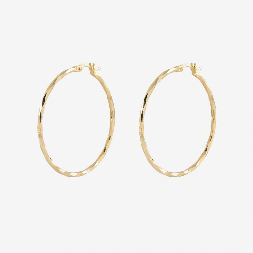 Örhängen 9k guld hoops - 30 mm