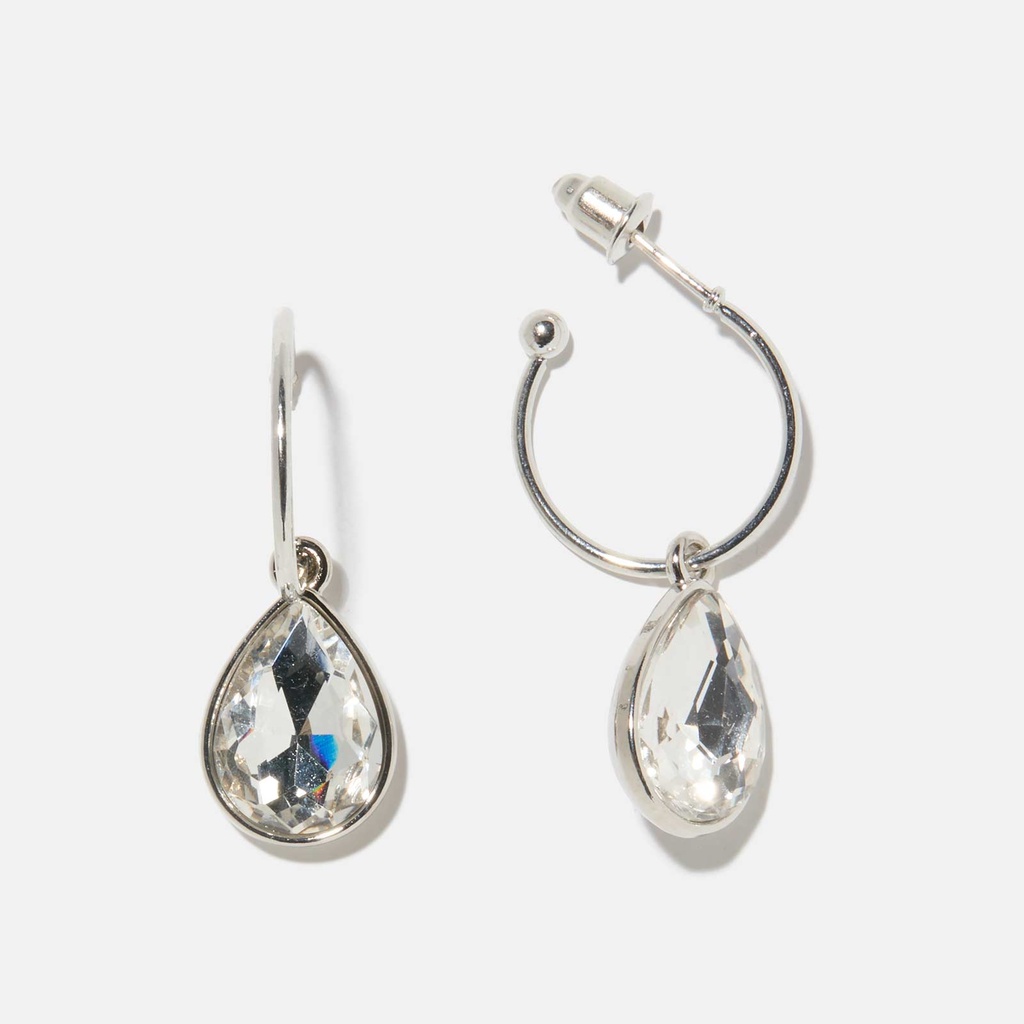 Silverfärgade hoops med hängen - 51205737
