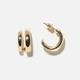 Guldfärgade örhängen - dubbla hoops
