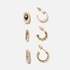 3-pack örhängen - guldfärgade hoops, 13mm