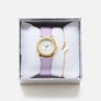 Regal barnklocka - set med armband, guld/ljuslila, 28 mm