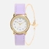 Regal barnklocka - set med armband, guld/ljuslila, 28 mm