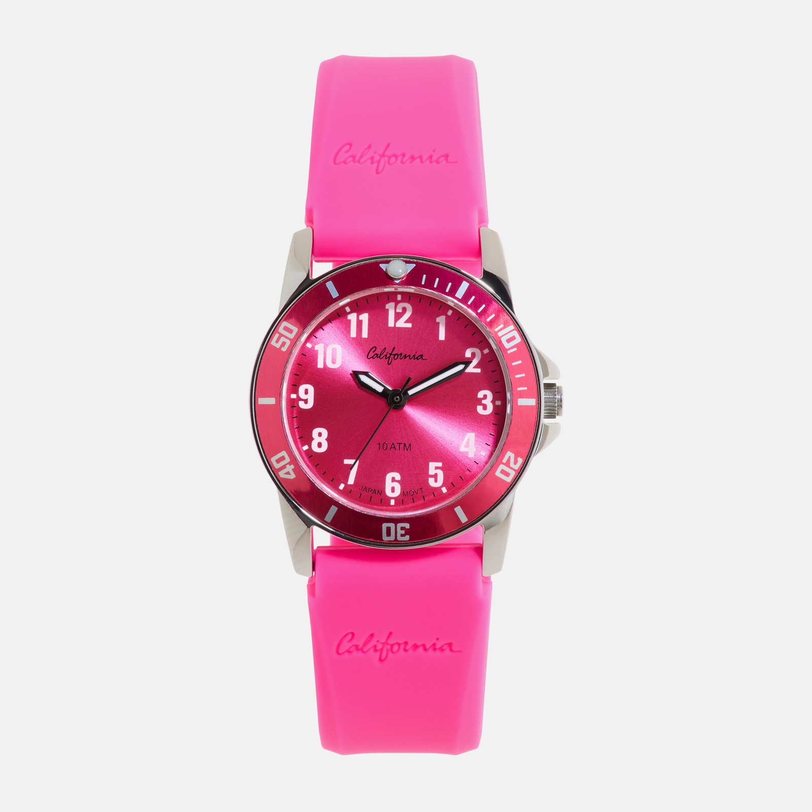 California barnklocka - gummiband, rosa 30 mm