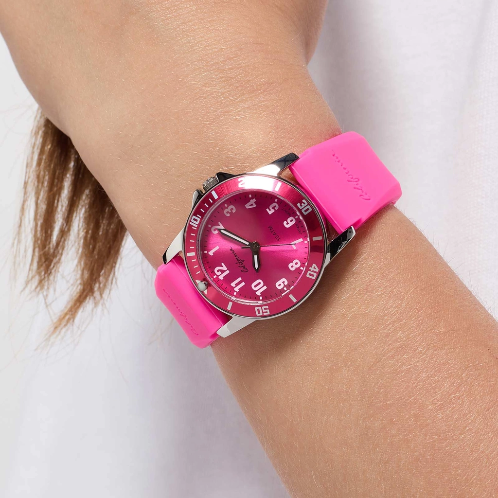 California barnklocka - gummiband, rosa 30 mm