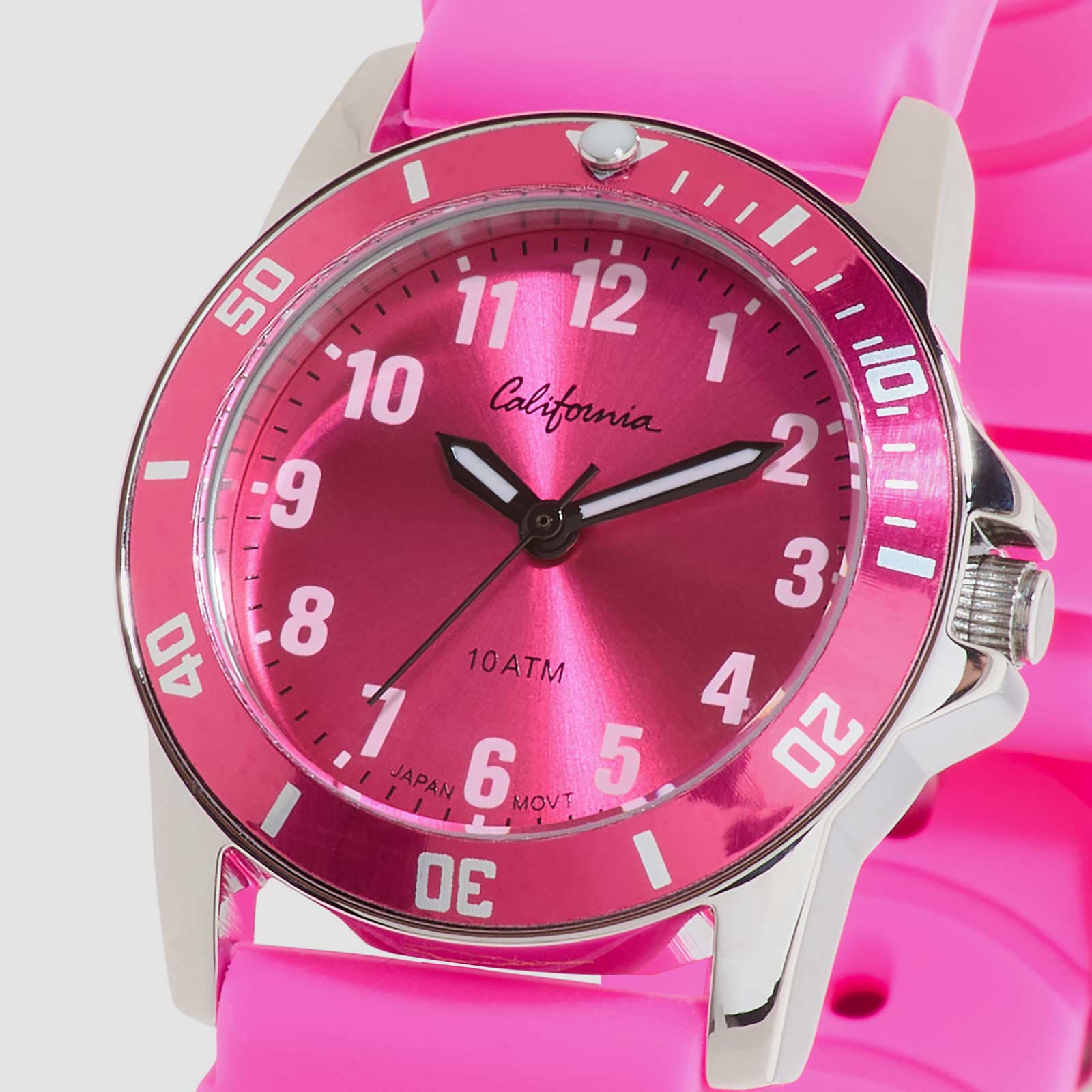 California barnklocka - gummiband, rosa 30 mm