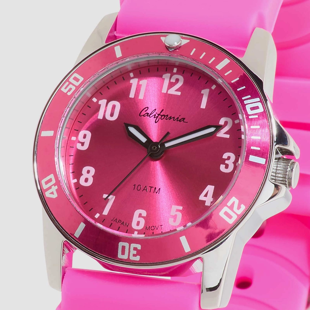 California barnklocka - gummiband, rosa 30 mm