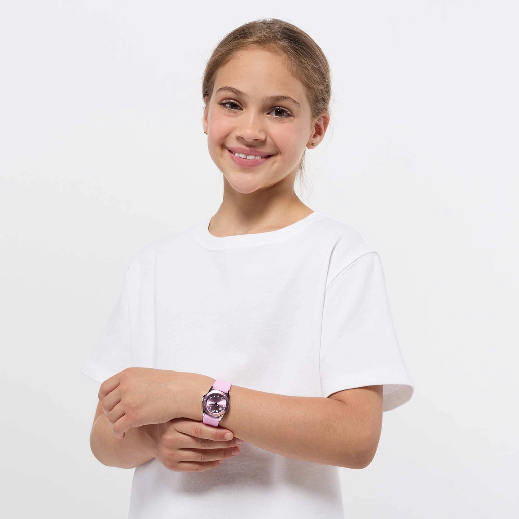 California barnklocka - gummiband, ljusrosa, 30 mm