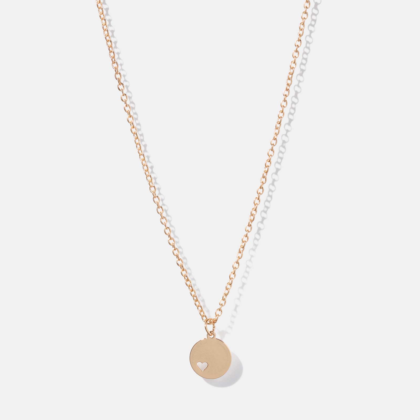 Guldfärgat halsband med bricka - 52205322
