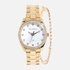 Moretime damklocka - set med armband, guld/vit, 30 mm