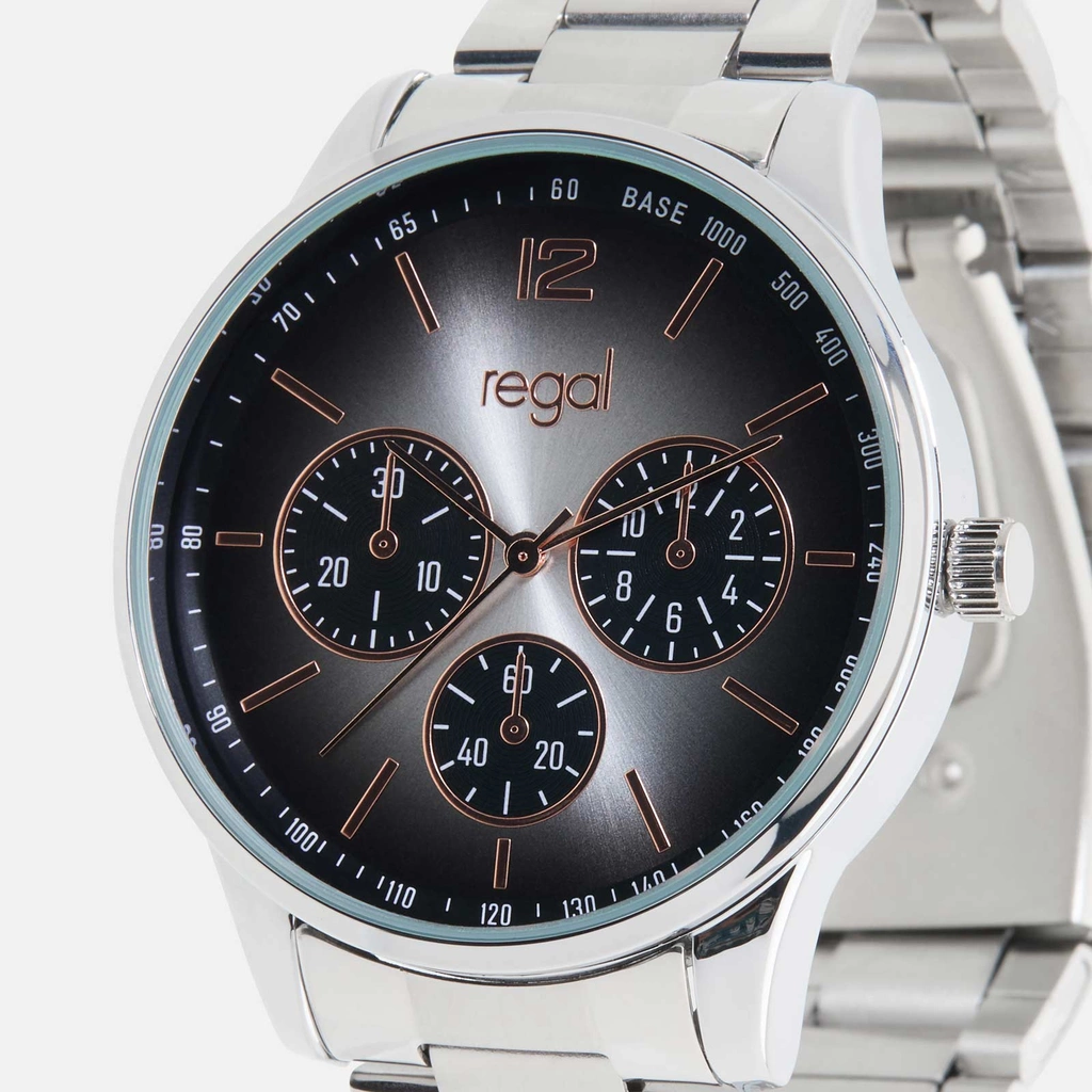 Regal herrklocka -  metallband, silverton/grå, 42mm