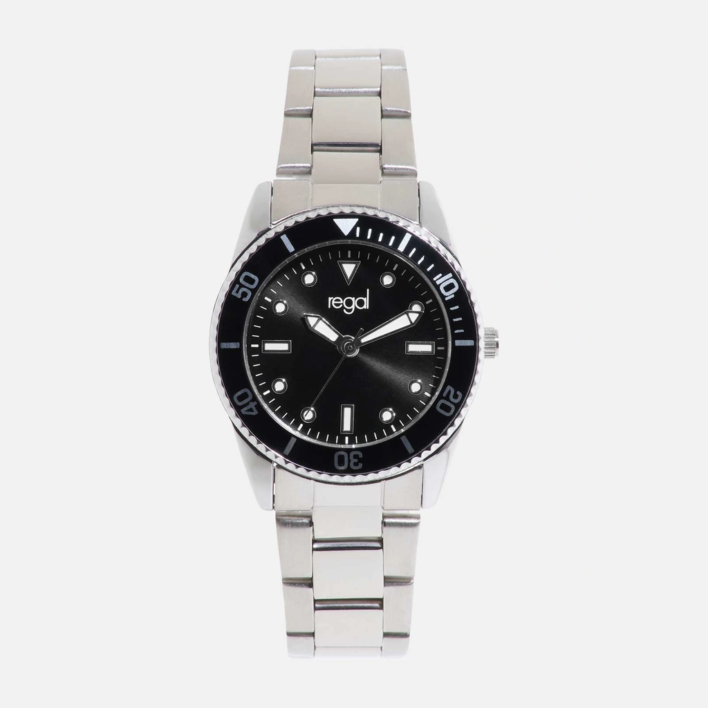 Regal barnklocka - metallband, silver/svart, 30 mm