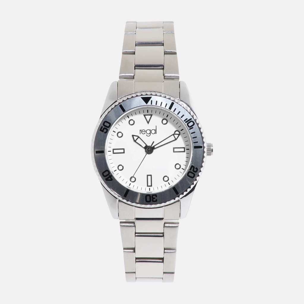 Regal barnklocka - metallband, silver/vit, 30 mm