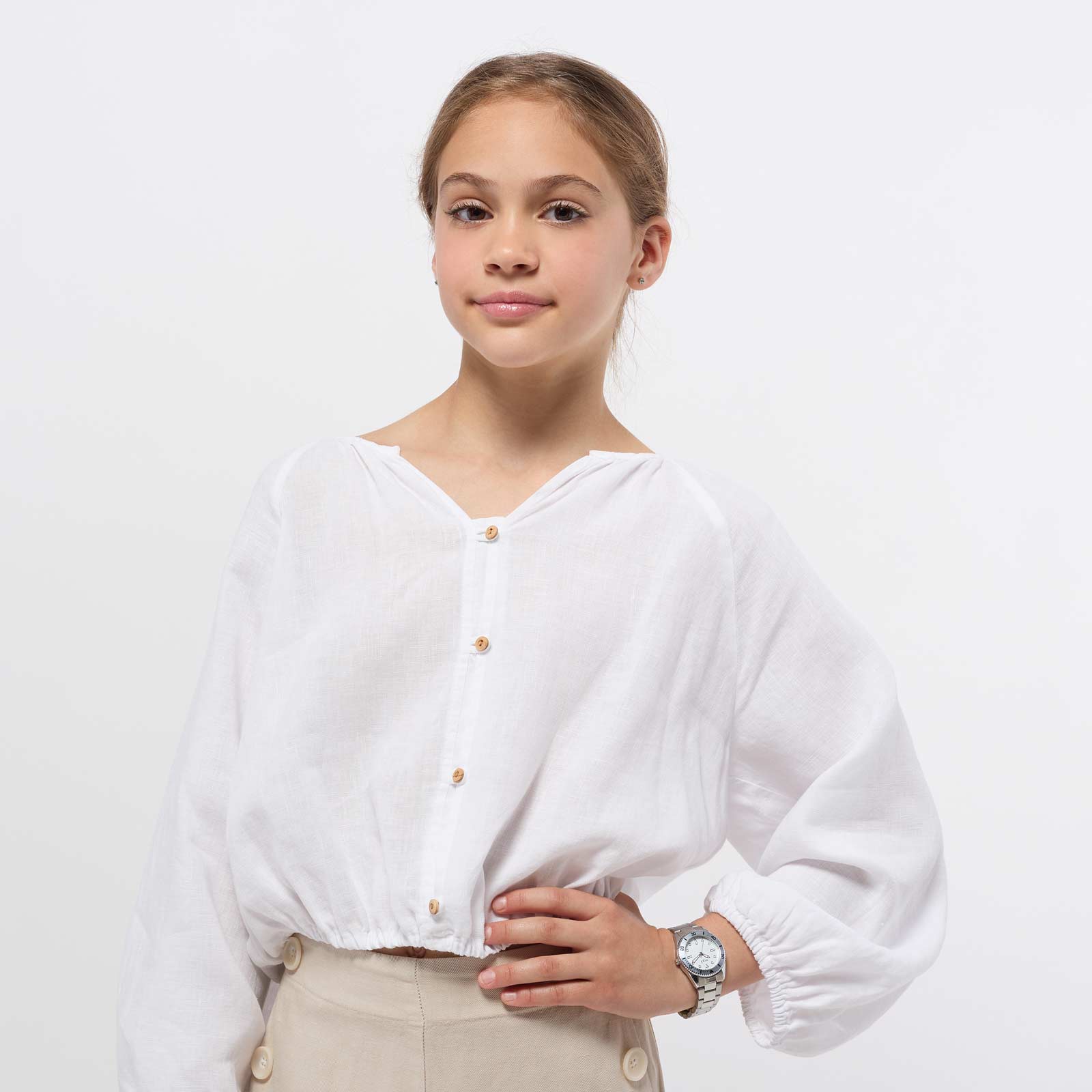 Regal barnklocka - metallband, silver/vit, 30 mm