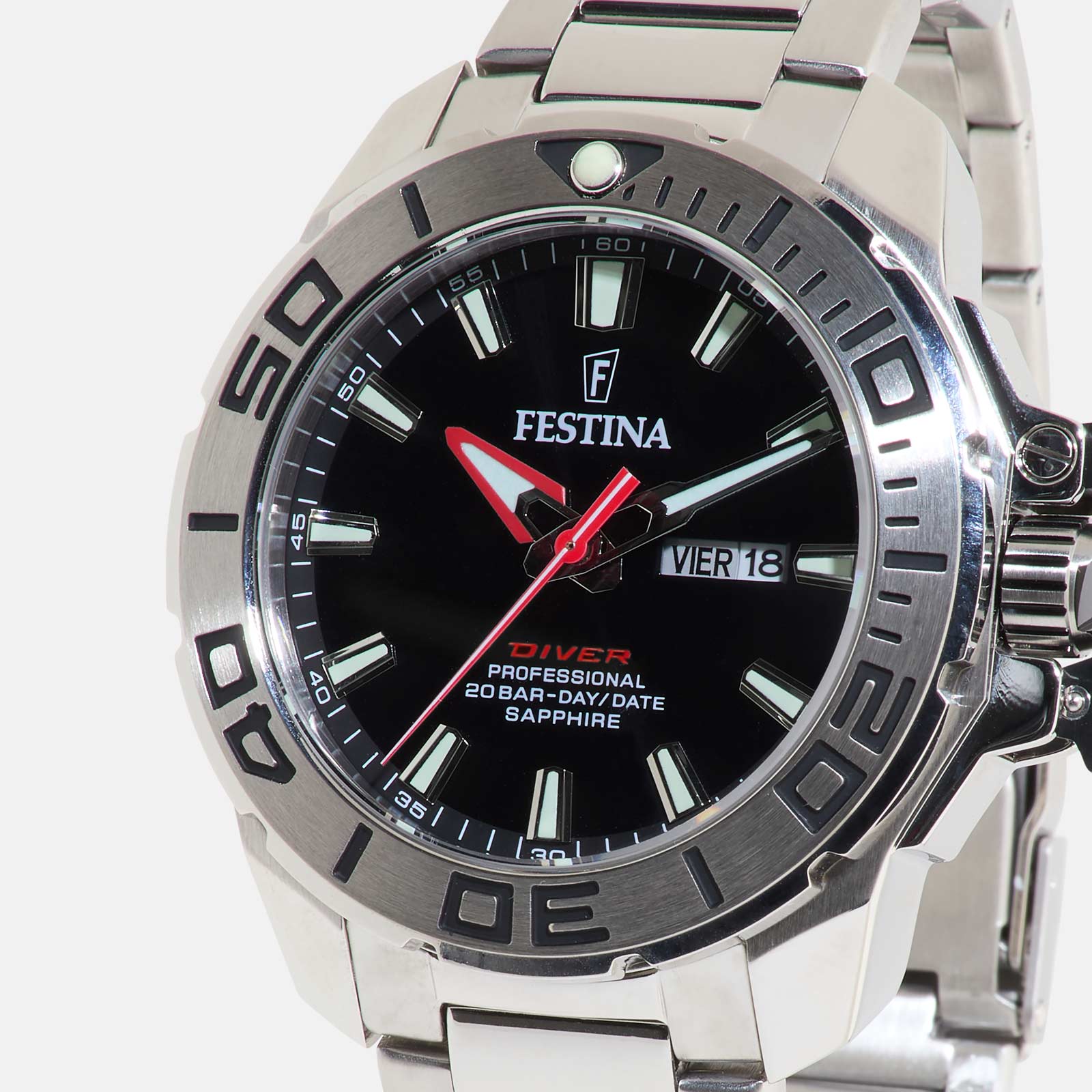 Festina F20665/4 Diver - herrklocka, stål/svart, 46mm