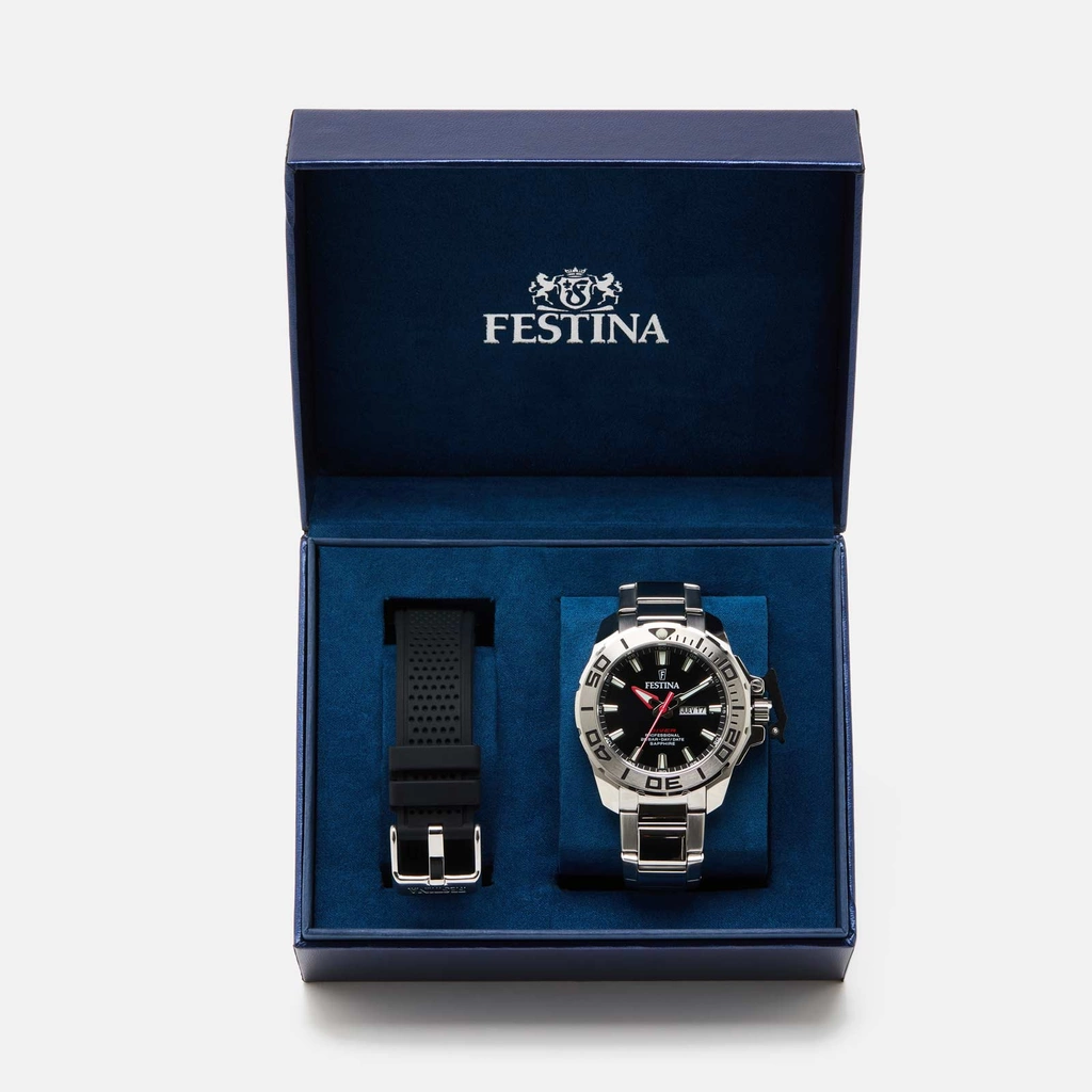 Festina F20665/4 Diver - herrklocka, stål/svart, 46mm