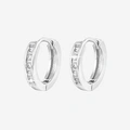 Örhängen i äkta silver - hoops med stenar 13,5mm