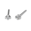STUDEX - 1st örhänge kirurgiskt stål, Kubisk Zirkonia 2mm