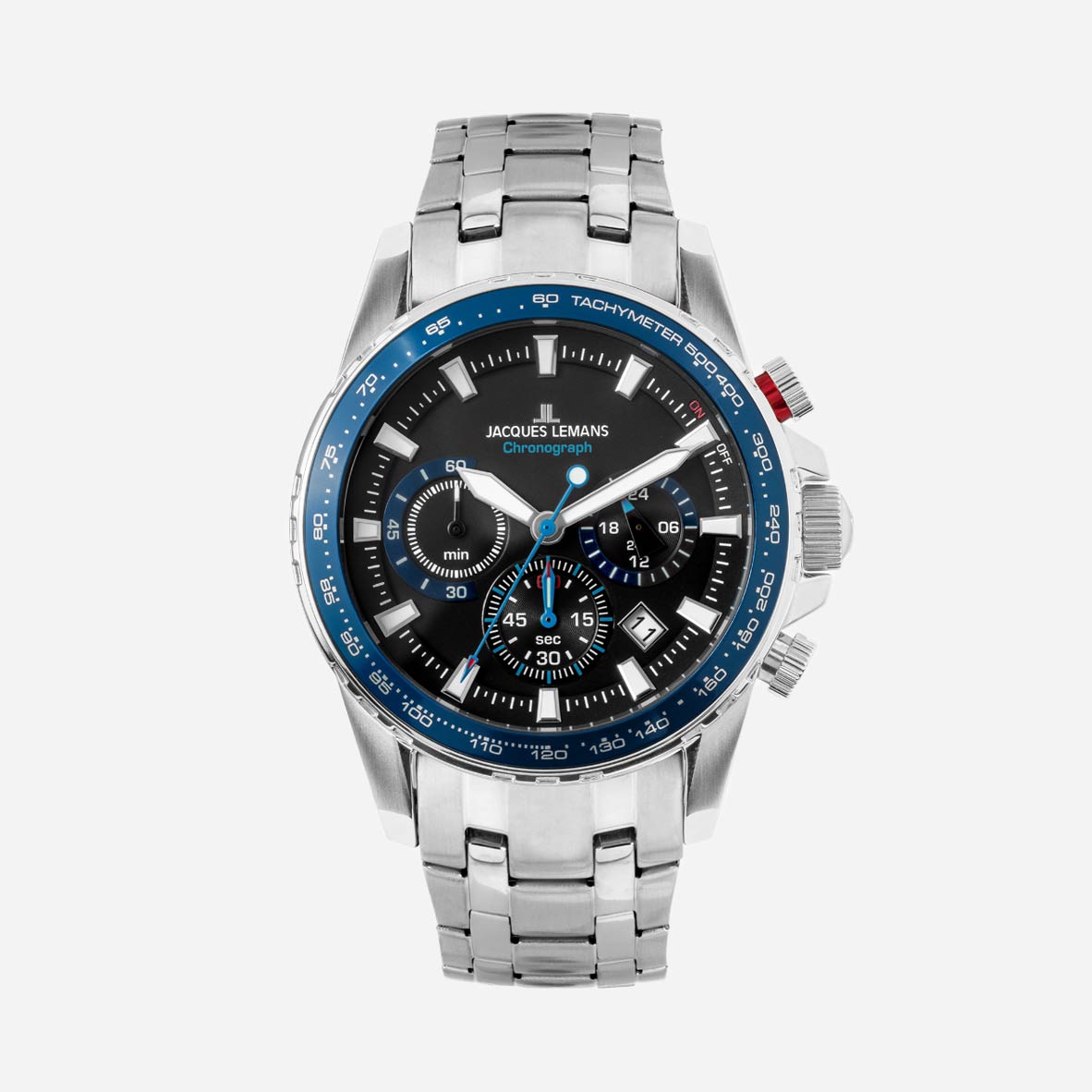 Jacques Lemans Liverpool - herrklocka, stål/blå, 42mm