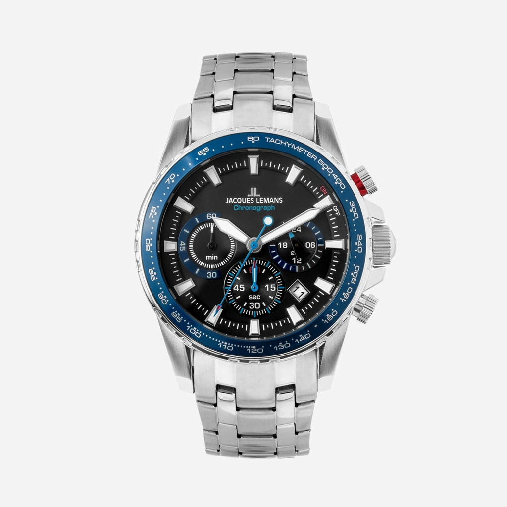 Jacques Lemans Liverpool - herrklocka, stål/blå, 42mm