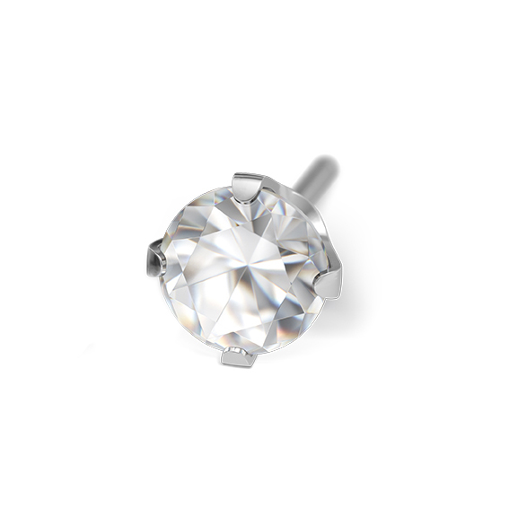 STUDEX - 1st örhänge kirurgiskt stål, Kubisk Zirkonia 5mm