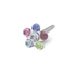 STUDEX - 1st örhänge kirurgiskt stål, flerfärgad blomma 5mm