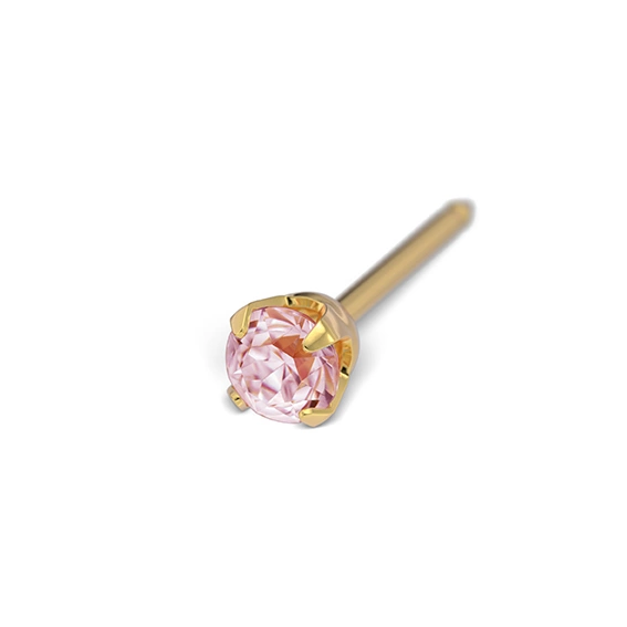 STUDEX - 1st guldpläterat örhänge, rosa Kubisk Zirkonia 3mm