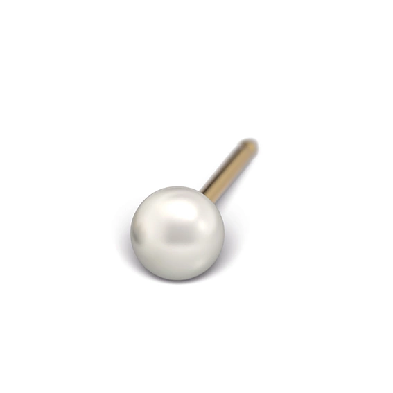 STUDEX - 1st örhänge kirurgiskt stål, pärla 3mm