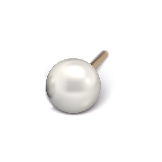 STUDEX - 1st örhänge kirurgiskt stål, pärla 5mm