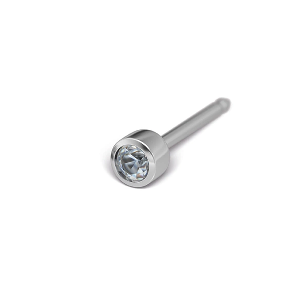 STUDEX - 1st örhänge kirurgiskt stål, kristall 2mm