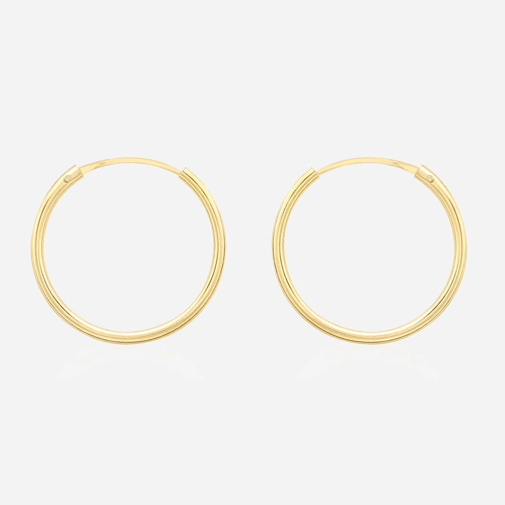Örhängen 9k guld - rörformade hoops 18 mm