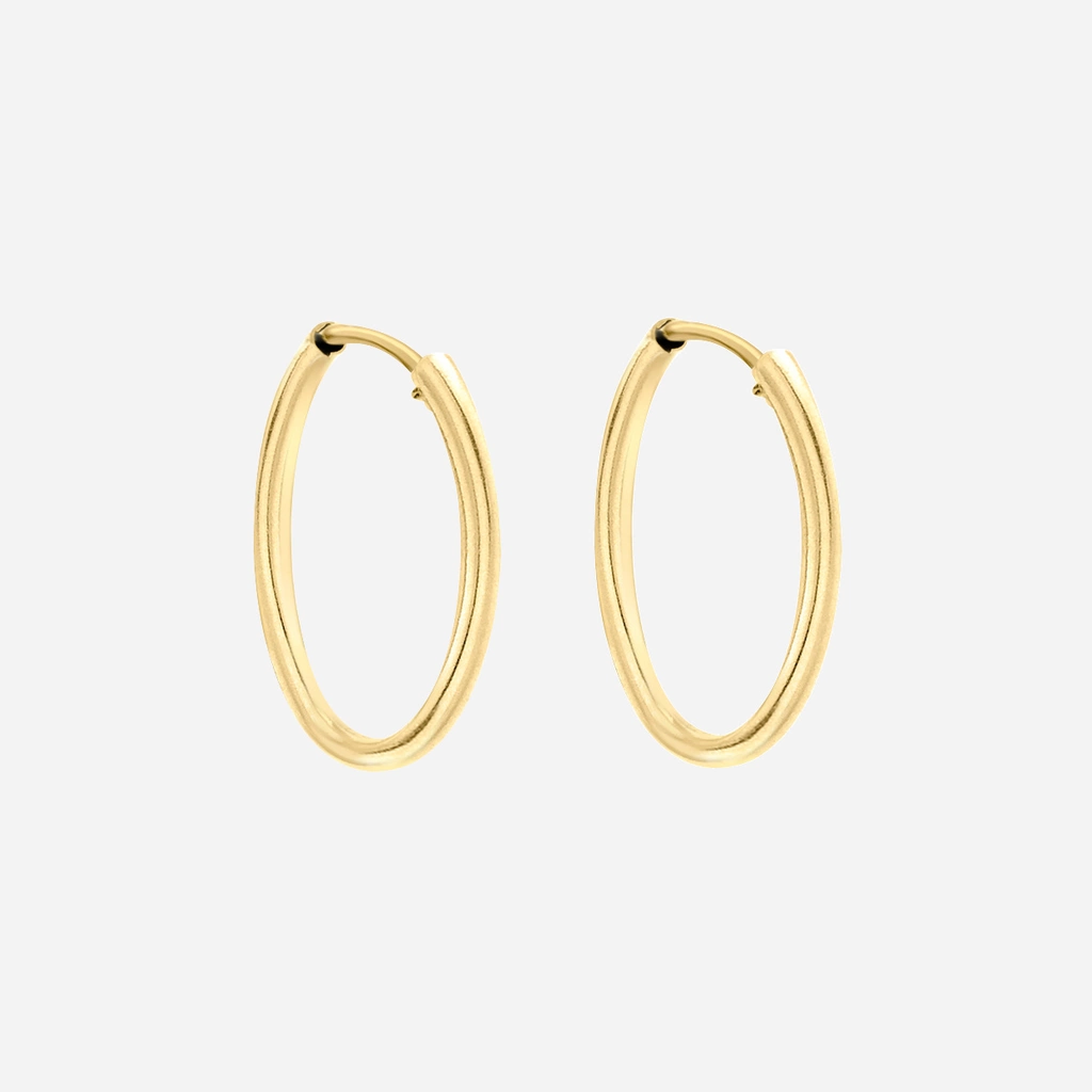 Örhängen 9k guld - rörformade hoops 18 mm