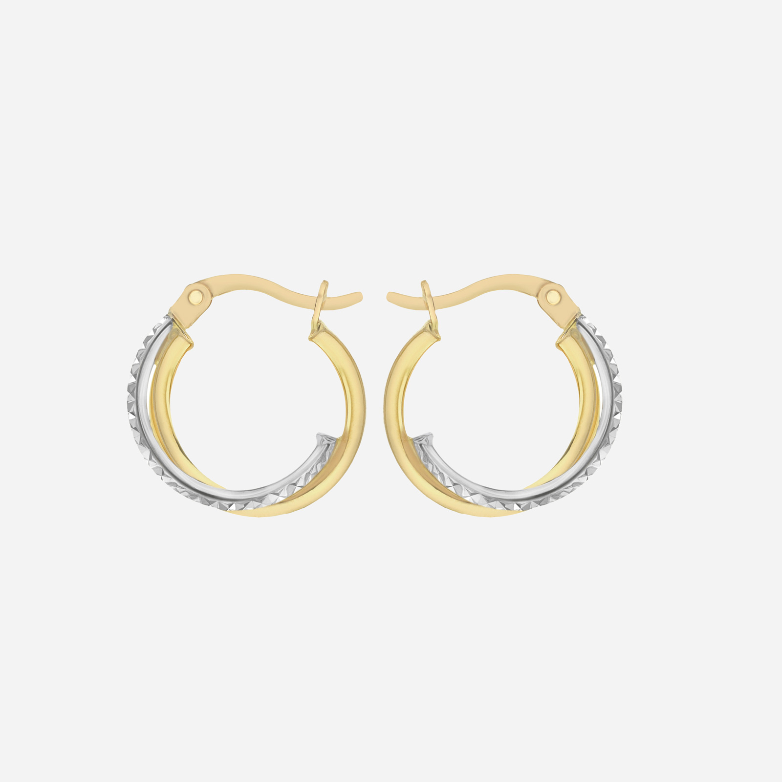 Örhängen 9k guld - Creoler bicolor 16 mm