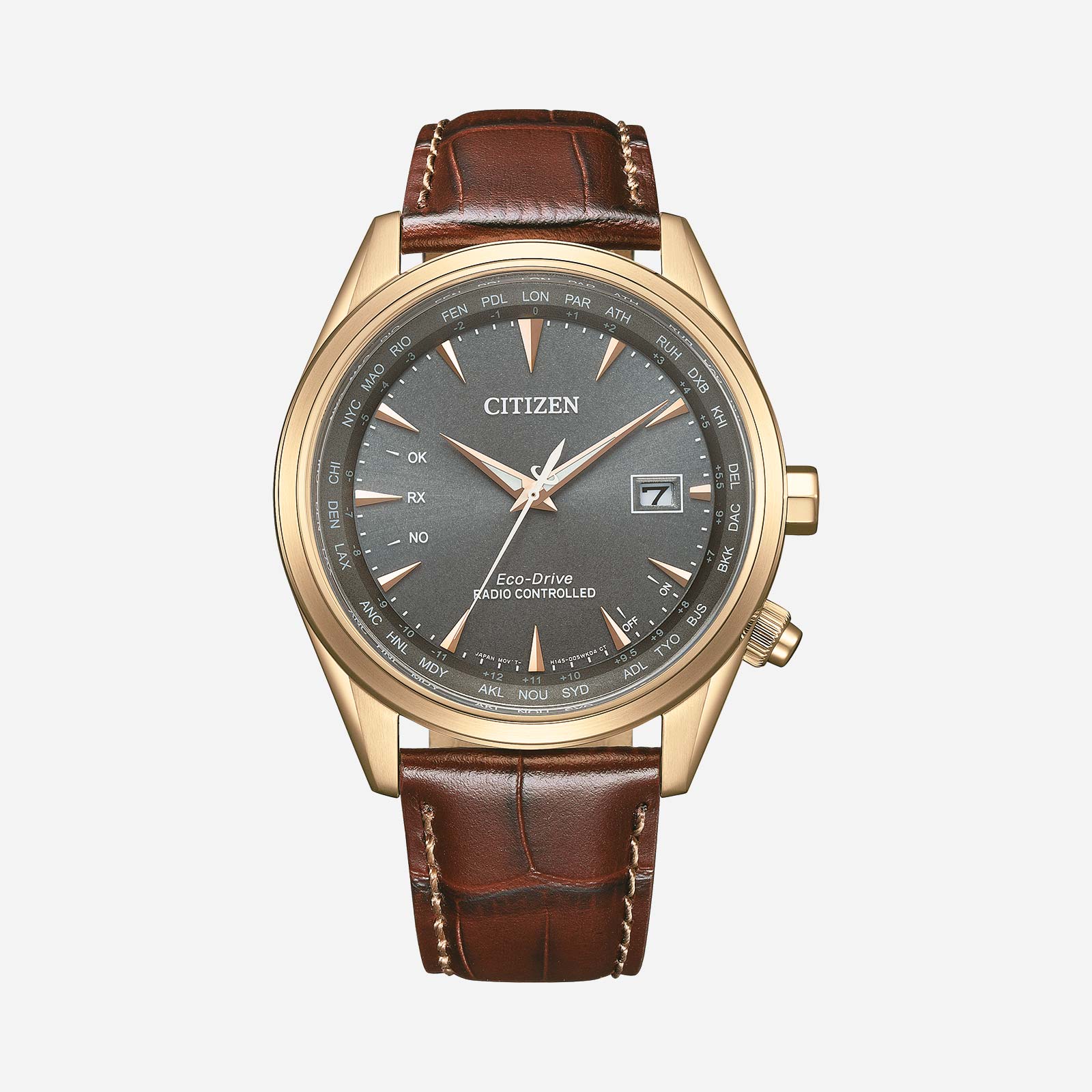 Citizen Eco Drive Radio Controlled läder/guld - CB0273-11H