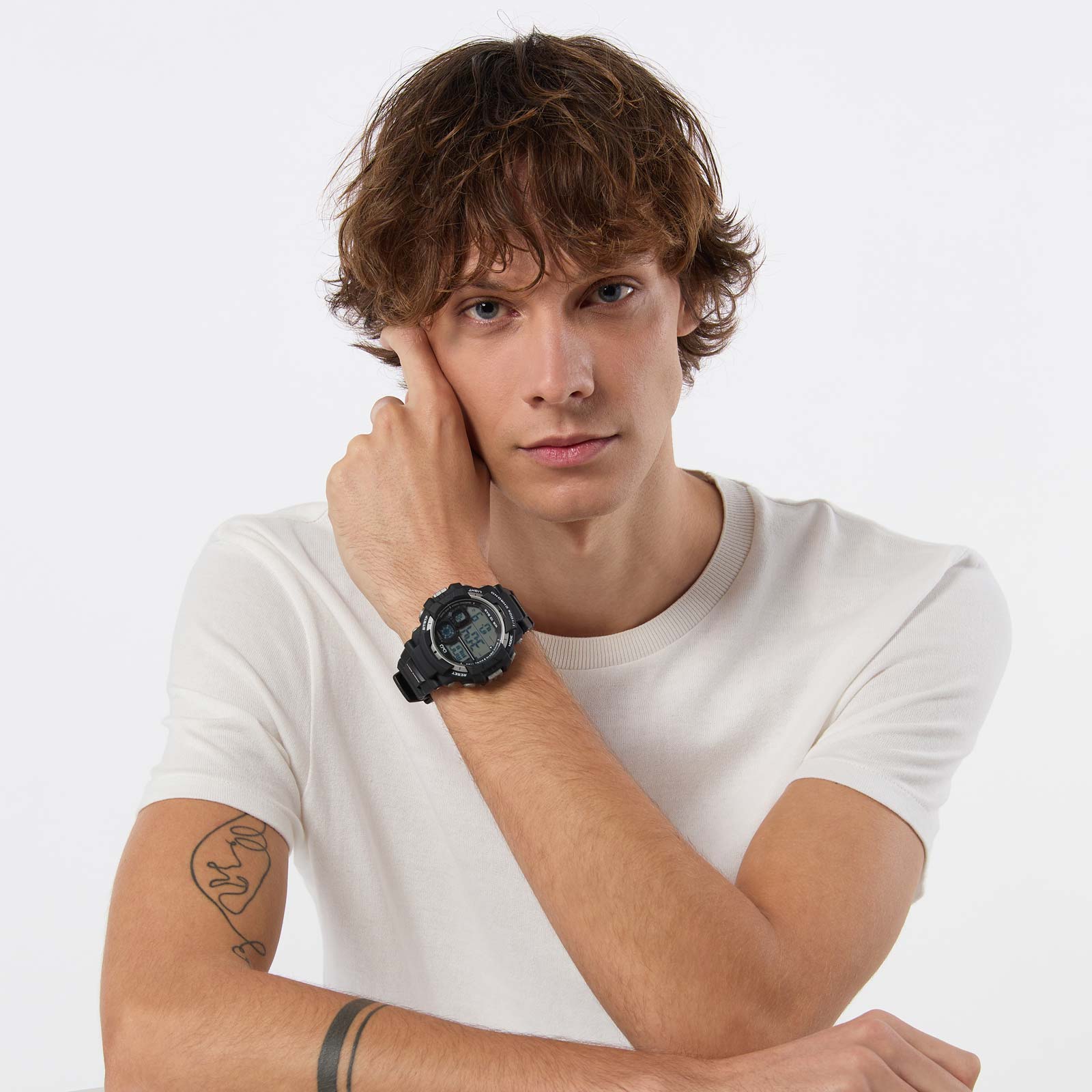 Q&Q herrklocka - digital, grå/svart 54 mm