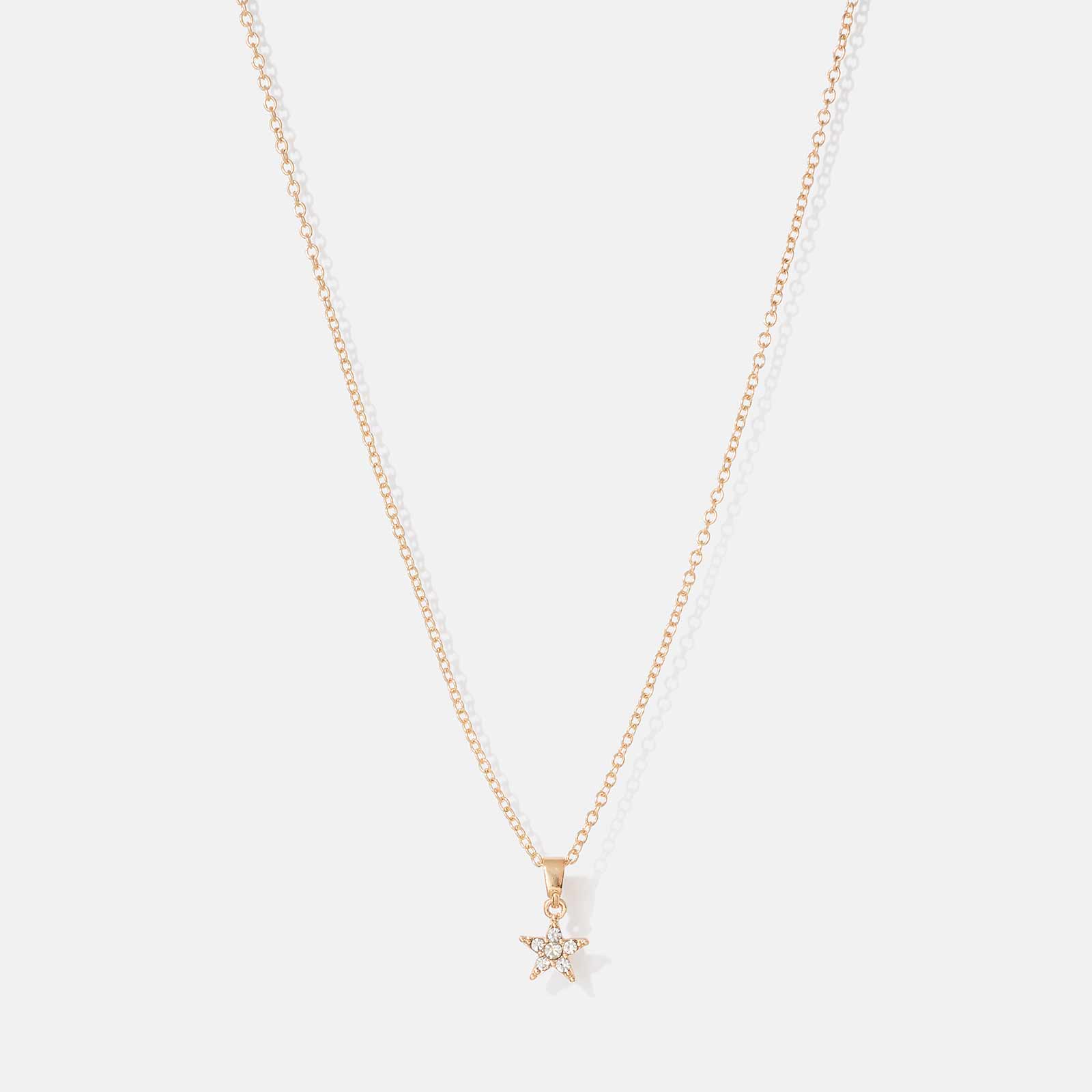 Guldfärgat halsband - stjärna, 38+6cm