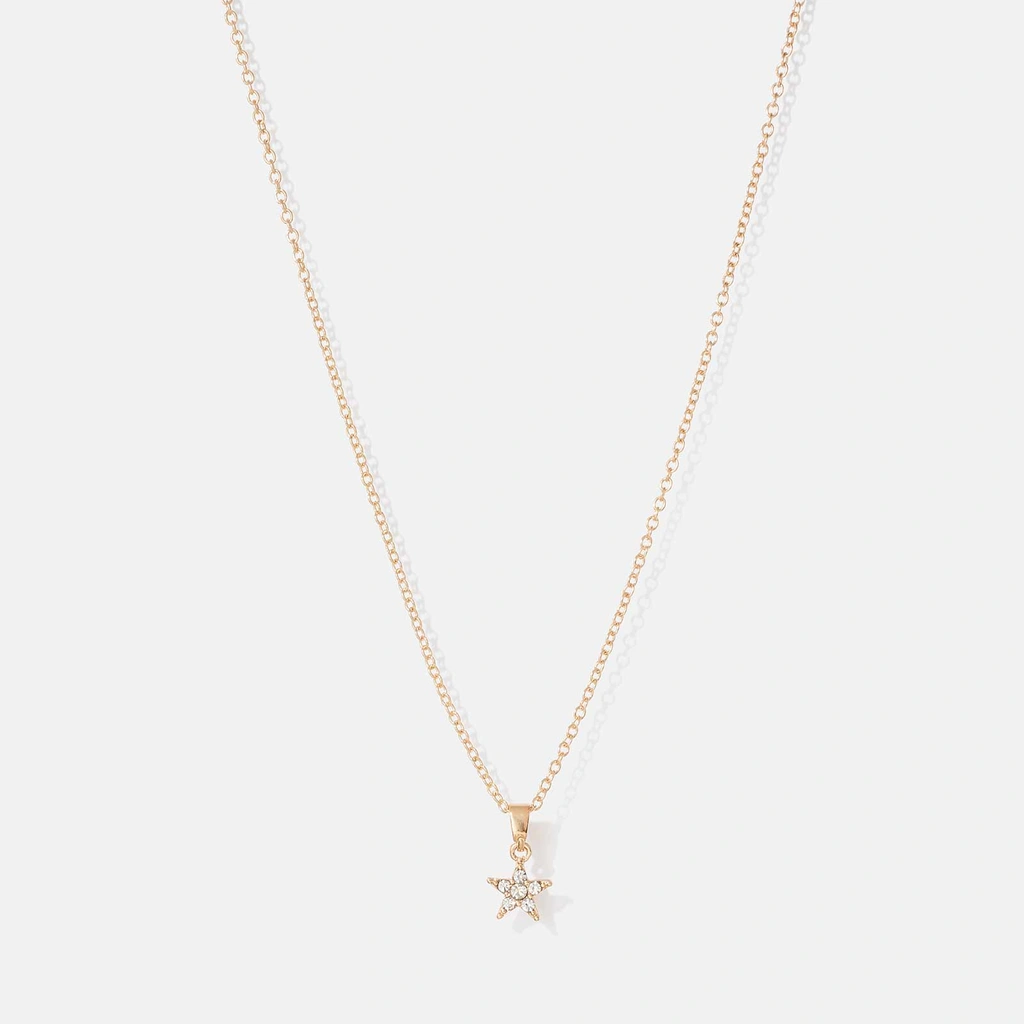 Guldfärgat halsband - stjärna, 38+6cm