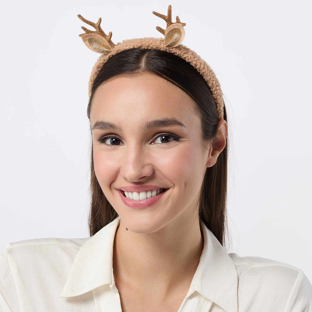 Beige diadem - renhorn & öron