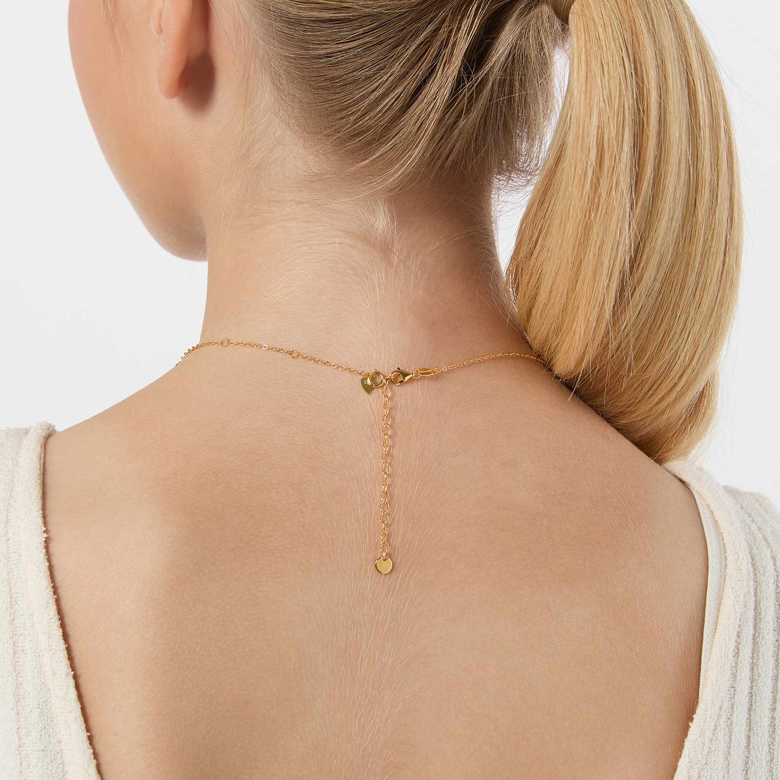 Förlängningskedja för halsband - guldfärgat silver