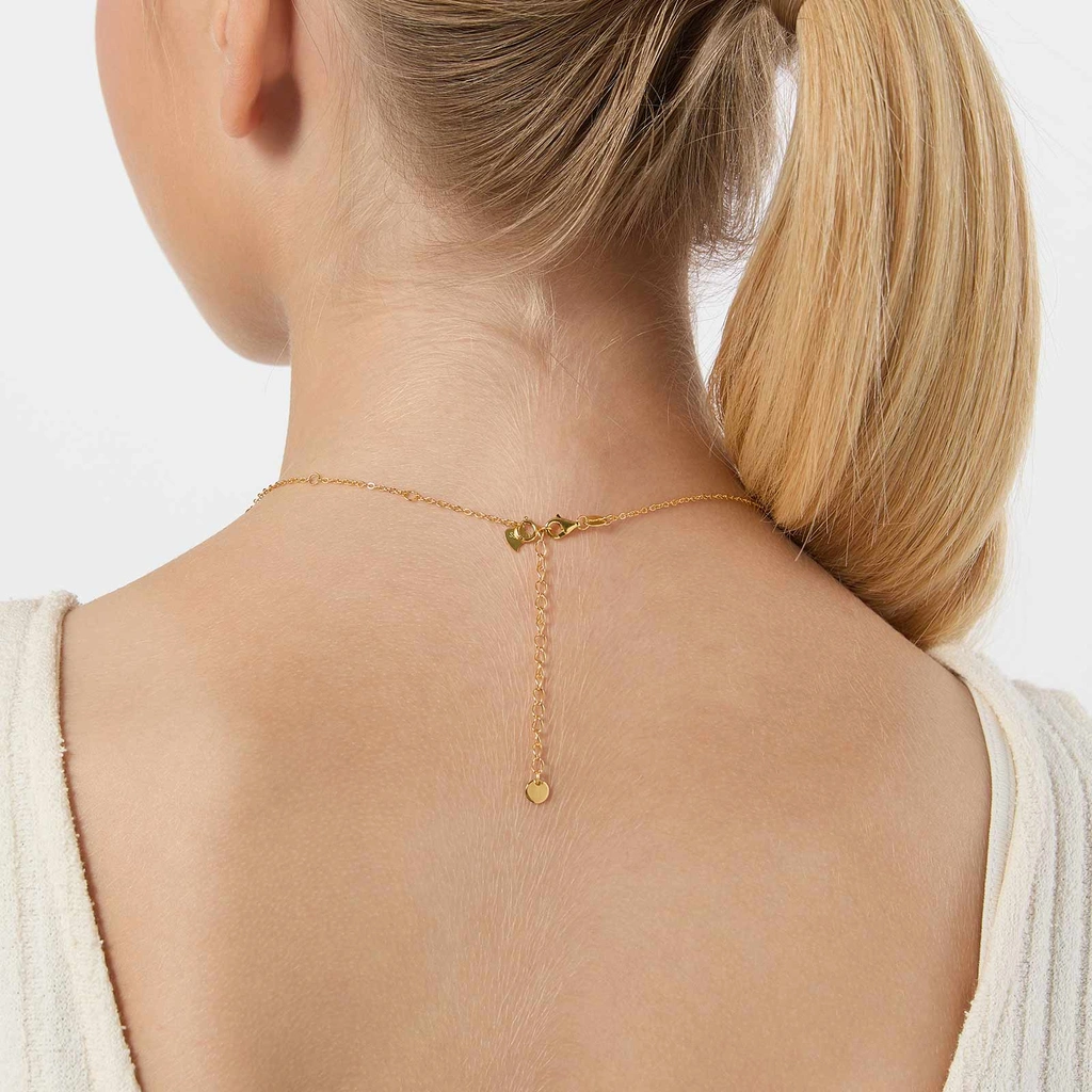 Förlängningskedja för halsband - guldfärgat silver