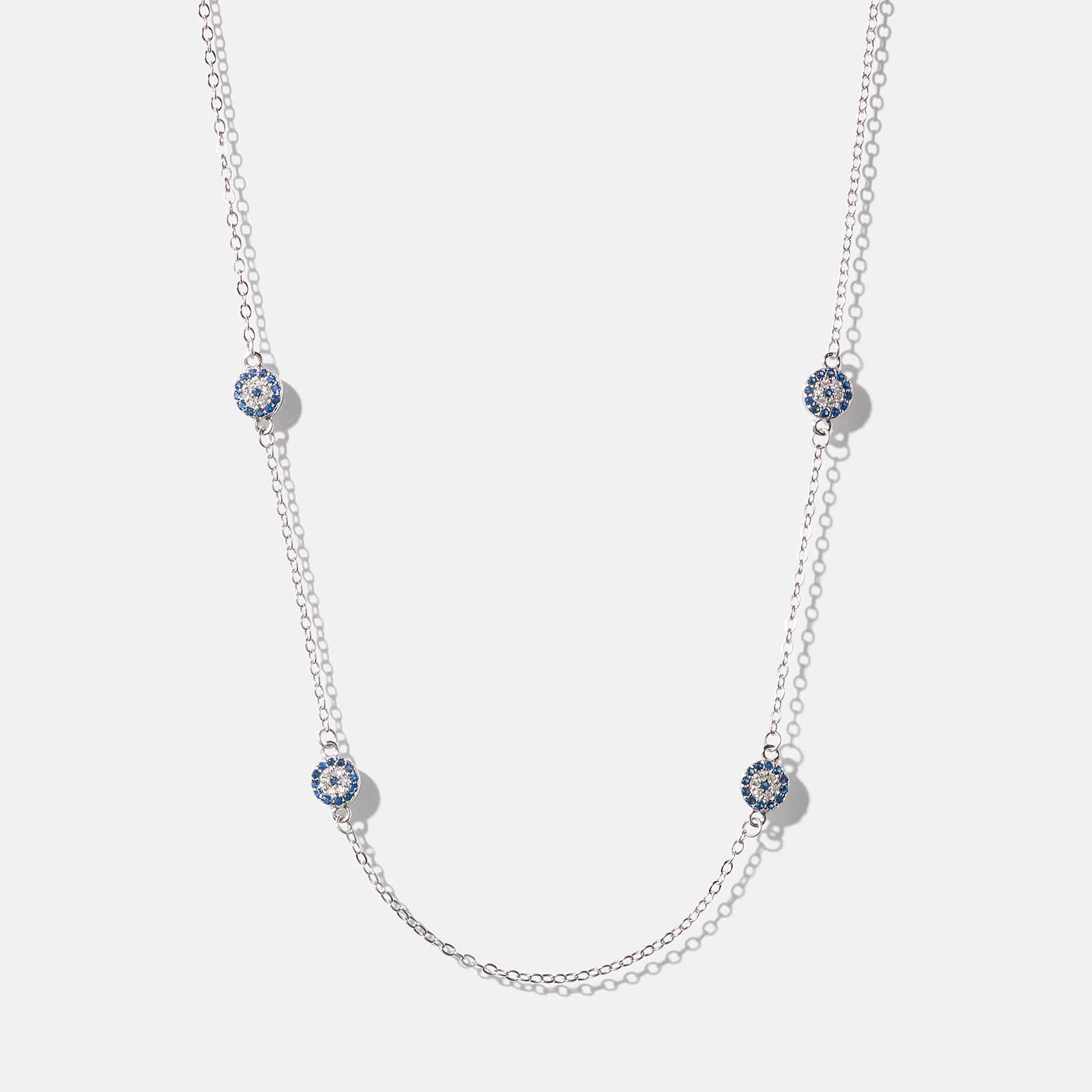Halsband i äkta silver - fyra cirklar, 40+5cm